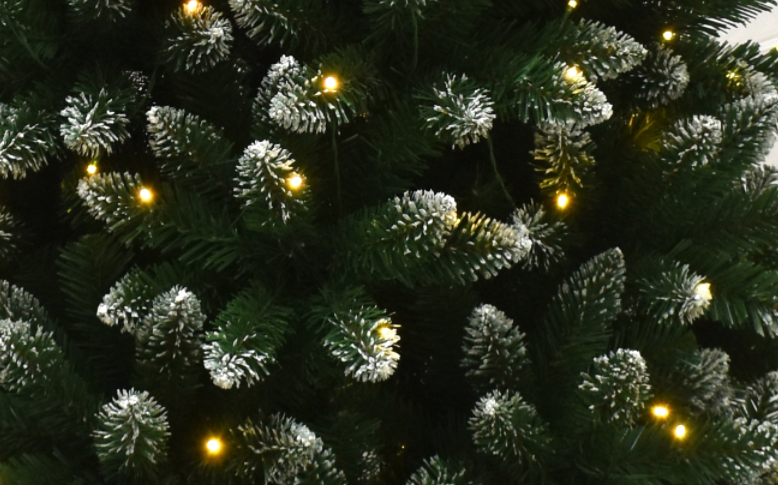 Glisten Tree Sparkle Snow Tip Green Christmas Tree, Pre-Lit