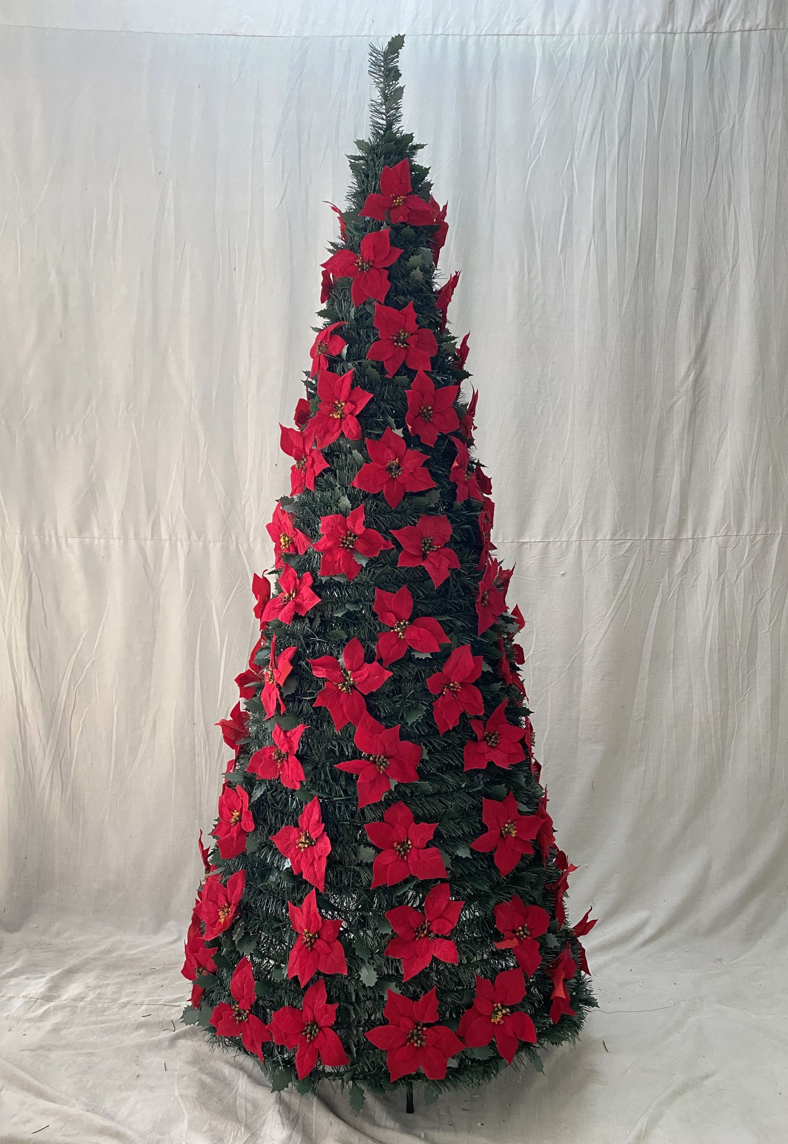 6ft Decorated Pre-Lit Holly Pop-Up Christmas Tree with Baubles