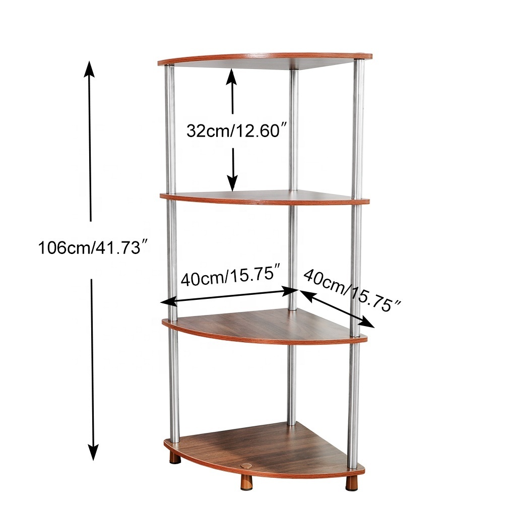 BAOYOUNI House Metal Home Stainless Steel Shelves Gravity Bookcase Heavy Duty Toy Wooden Storage Rack Shelving