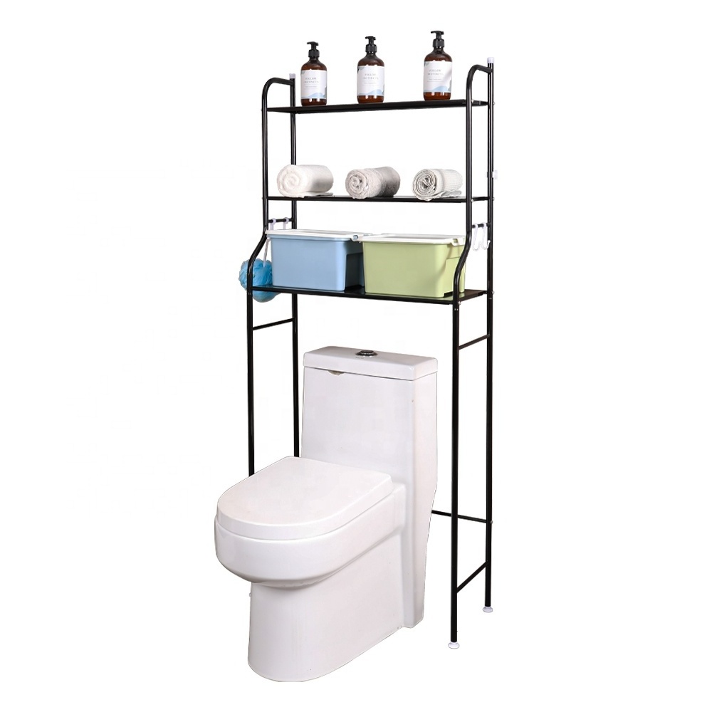 BAOYOUNI Metal 3 Layer Bathroom Shelf Over Toilet Space Saver Above Washer Storage Rack Laundry Organizer Shelving Unit