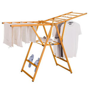 BAOYOUNI X Shape Heavy Duty Foldable Clothing Laundry Drying Rack Cloth Hanger Dry Stand Rack With Hanging Rod