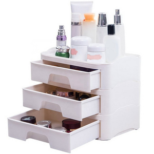 BAOYOUNI Plastic 3 Drawer Storage Box Make Up Jewelry Cosmetics Holder Table Top Organizer Case for Kitchen Bathroom Office