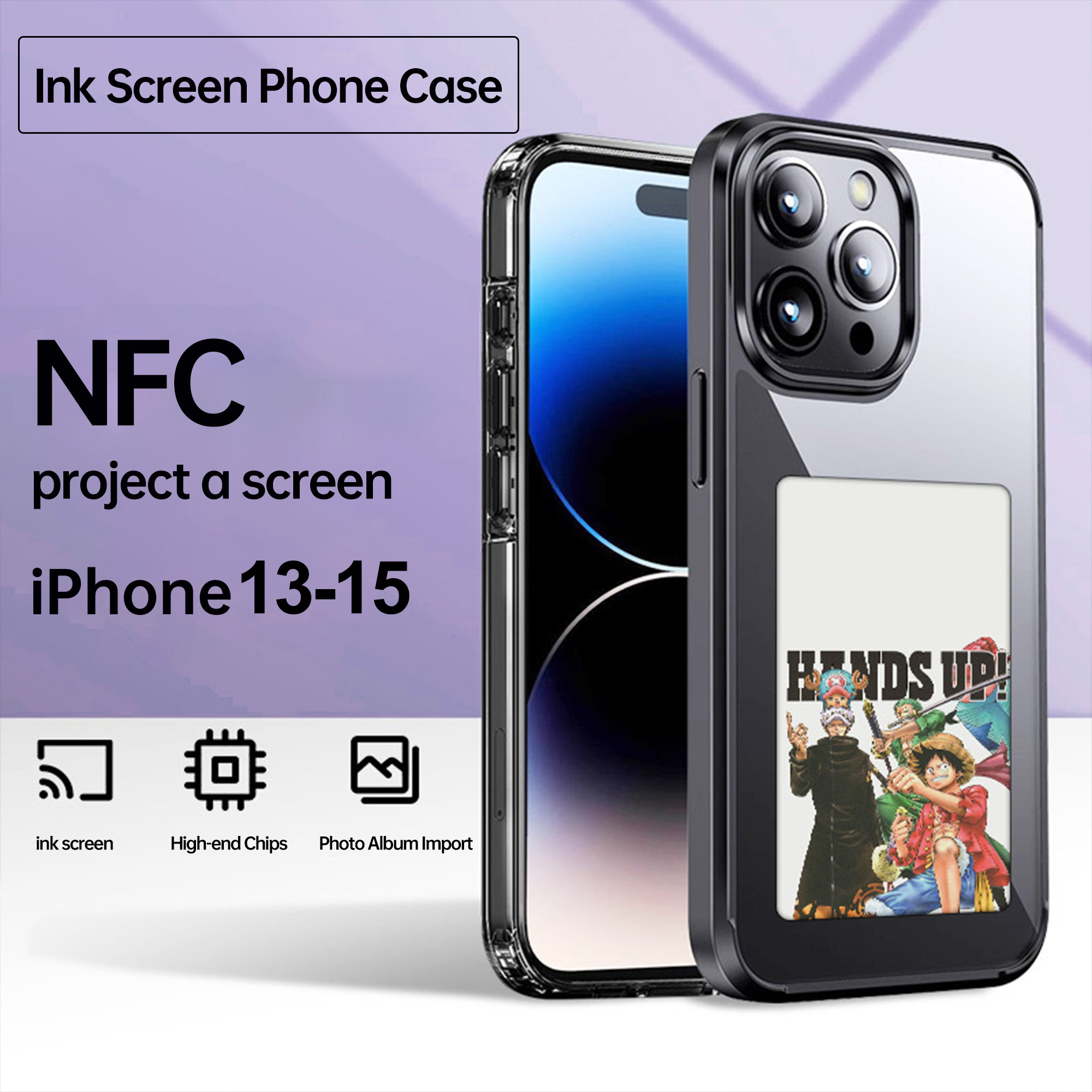 Hot sale luxury smartphone case with NFC smart display e-ink screen phone case