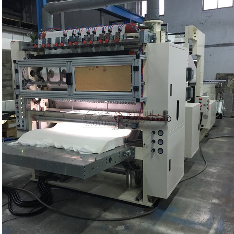 Tissue Paper Machine Manufacturer V Fold N Fold Glue Lamination Hand Towel Facial Tissue Making Folding Machine with Embossing