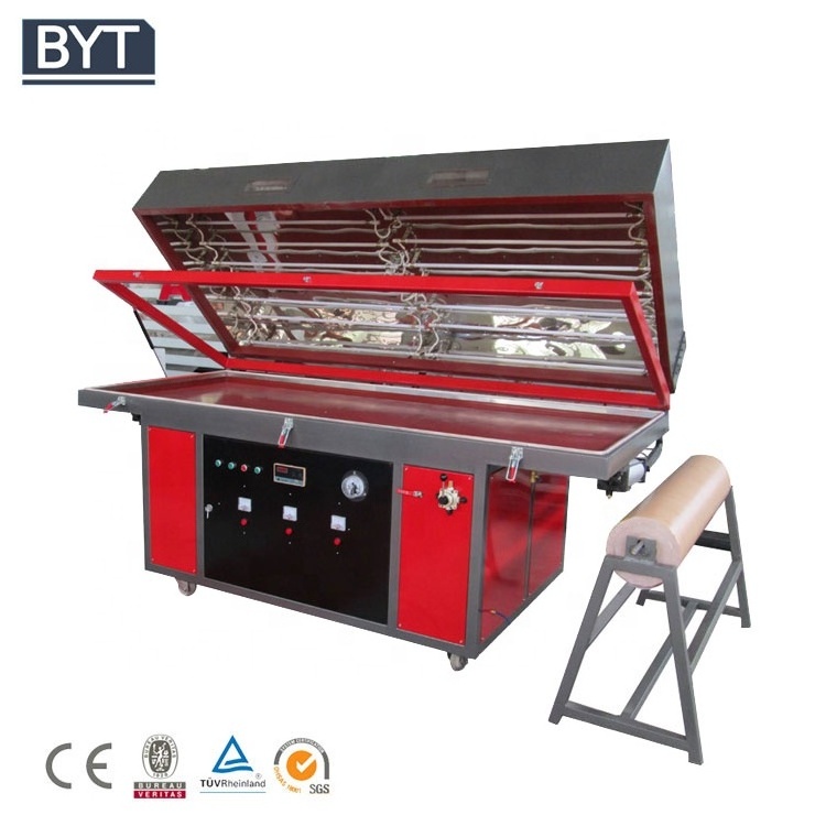 Wood working machinery/wood veneer vacuum membrane press machine for PVC film laminating wood furniture