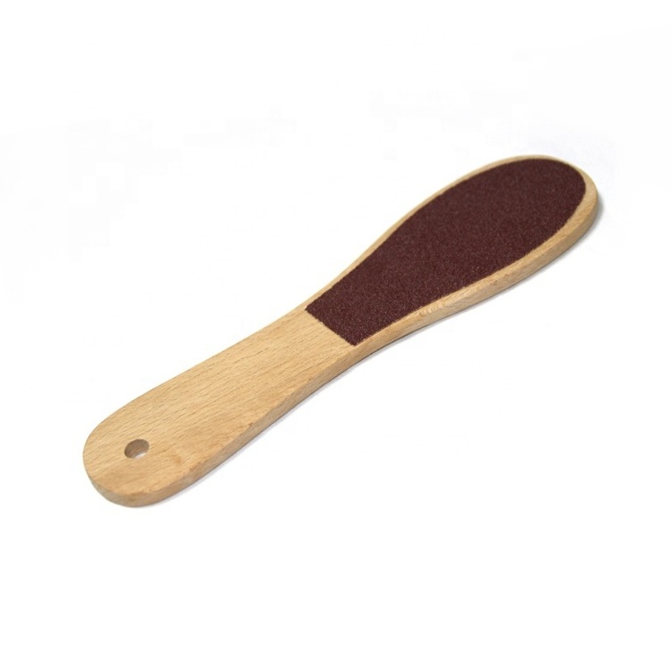 China foot cleaner pedicure tools high quality wood handle remove dead skin nail foot file