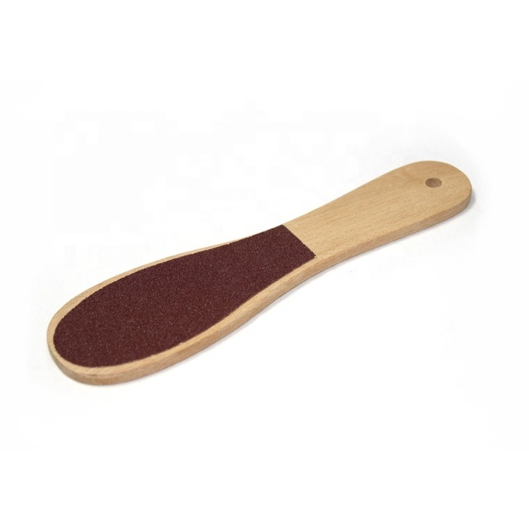 China foot cleaner pedicure tools high quality wood handle remove dead skin nail foot file