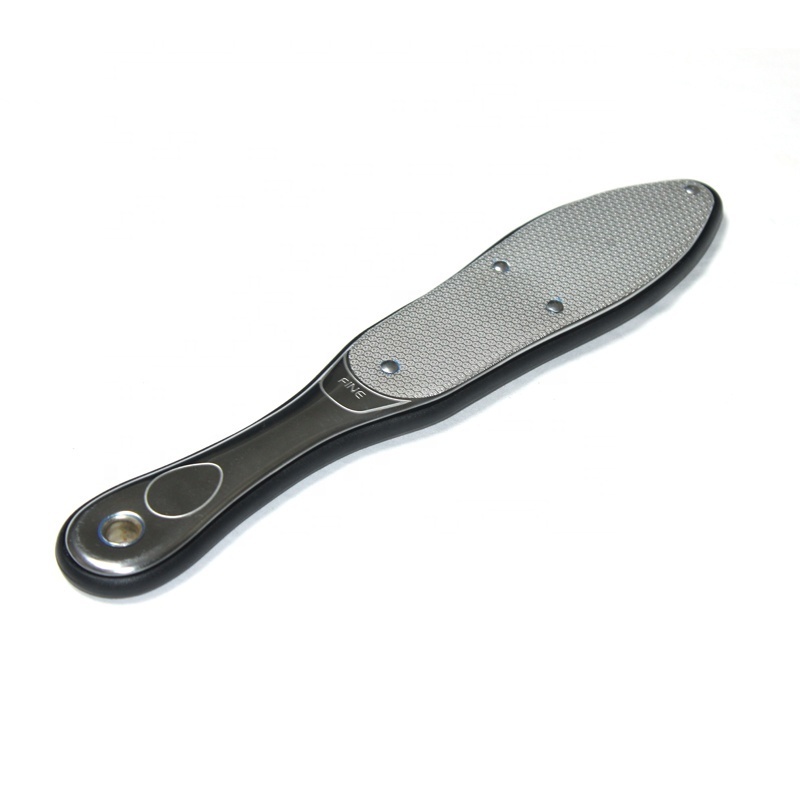 Custom logo stainless steel and plastic double side pedicure foot dead skin removal foot file