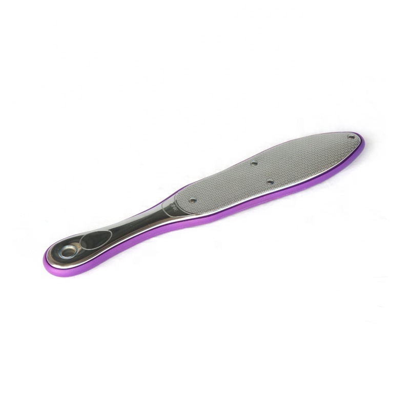 Custom logo stainless steel and plastic double side pedicure foot dead skin removal foot file