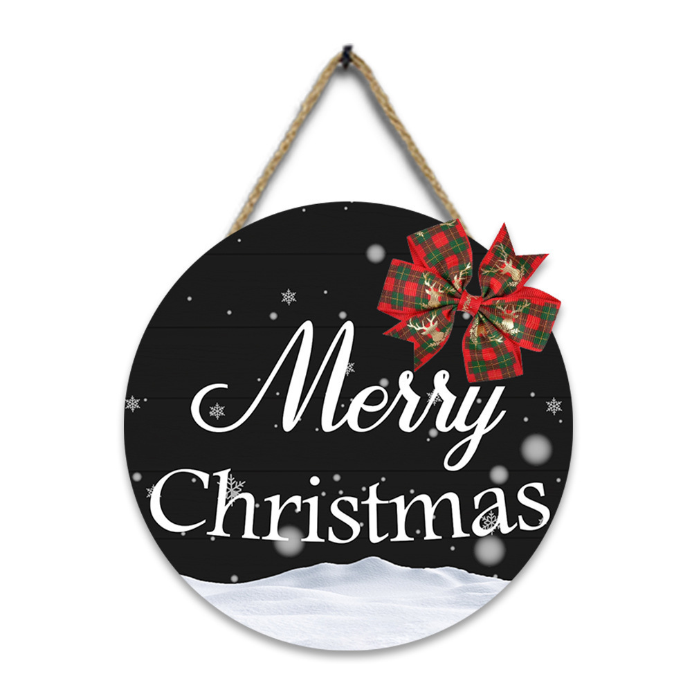 Merry Christmas Sign Hanging Wooden Wall for Xmas Front Door Pendant Wooden Signs Welcome The Door