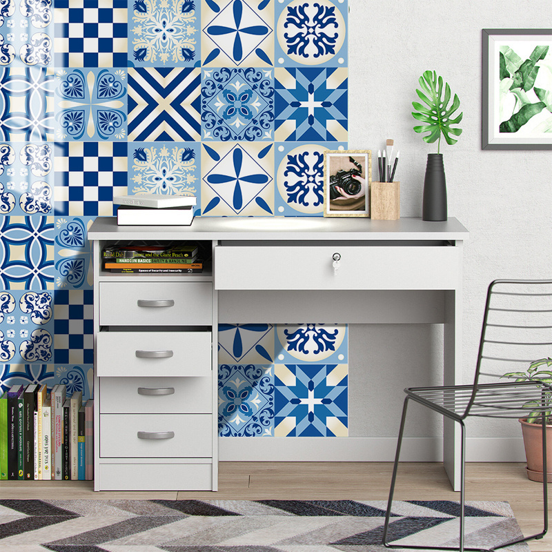 20PCS/Pack Diocletian Blue Pattern Wall Stickers Removable Tile Decal Waterproof Living Room Kitchen Bathroom Home Wall Stickers