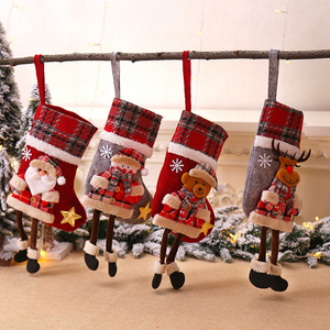 Christmas Stockings Santa Claus Sock Wholesale Factory Christmas Tree Ornaments Christmas Candy Bag Stocking