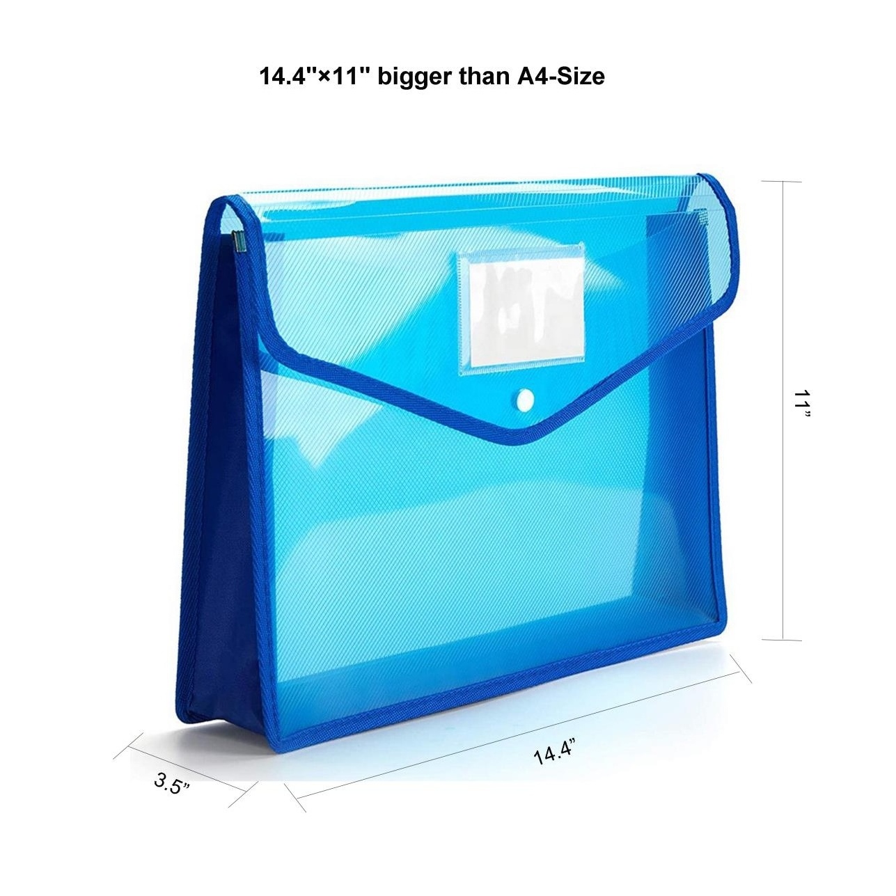 2023 Plastic File Folder Poly Envelope Expanding File Wallet Document Folder with Snap Button Closure