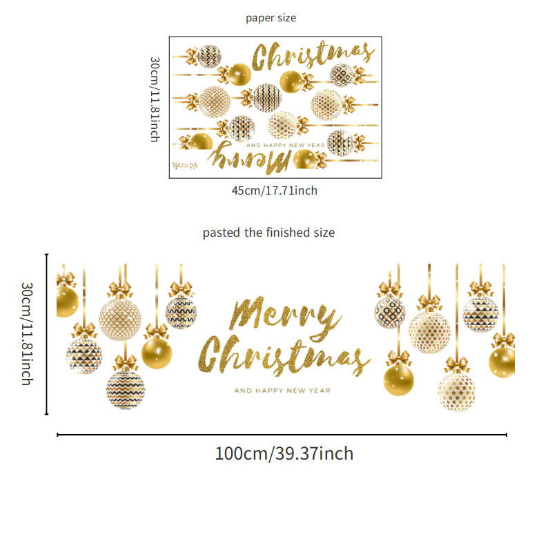 Christmas Window Stickers Cute Cartoon PVC Xmas Tree Sticker Christmas Home Decoration Decal Sticker