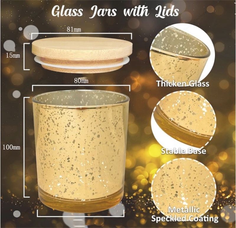 New Arrivals 8oz Plated Mercury Gold Glass Votive Candle Vessels in bulk