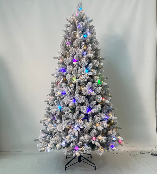 Premium PE Needle Pine PVC Mixed Material Christmas Tree Most Realistic Fat 7.5Ft 450Led Pre-lit Christmas Tree Decoration