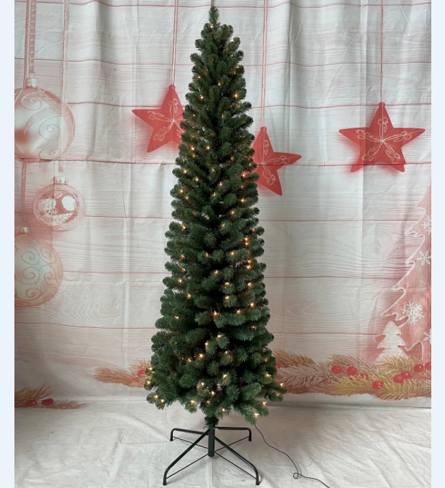 2024 artificial decorations artificial ornaments   pre lit  slim 7ft family 210cm Christmas tree