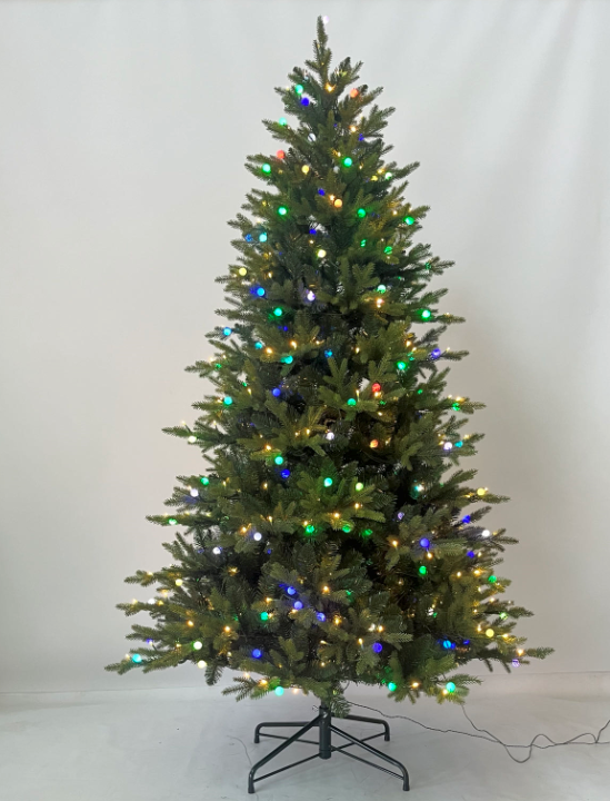 2024 Hot Sale Premium PE PVC Material Most Realistic Fat 7.5Ft 500led Artificial Christmas Tree With LED Functions