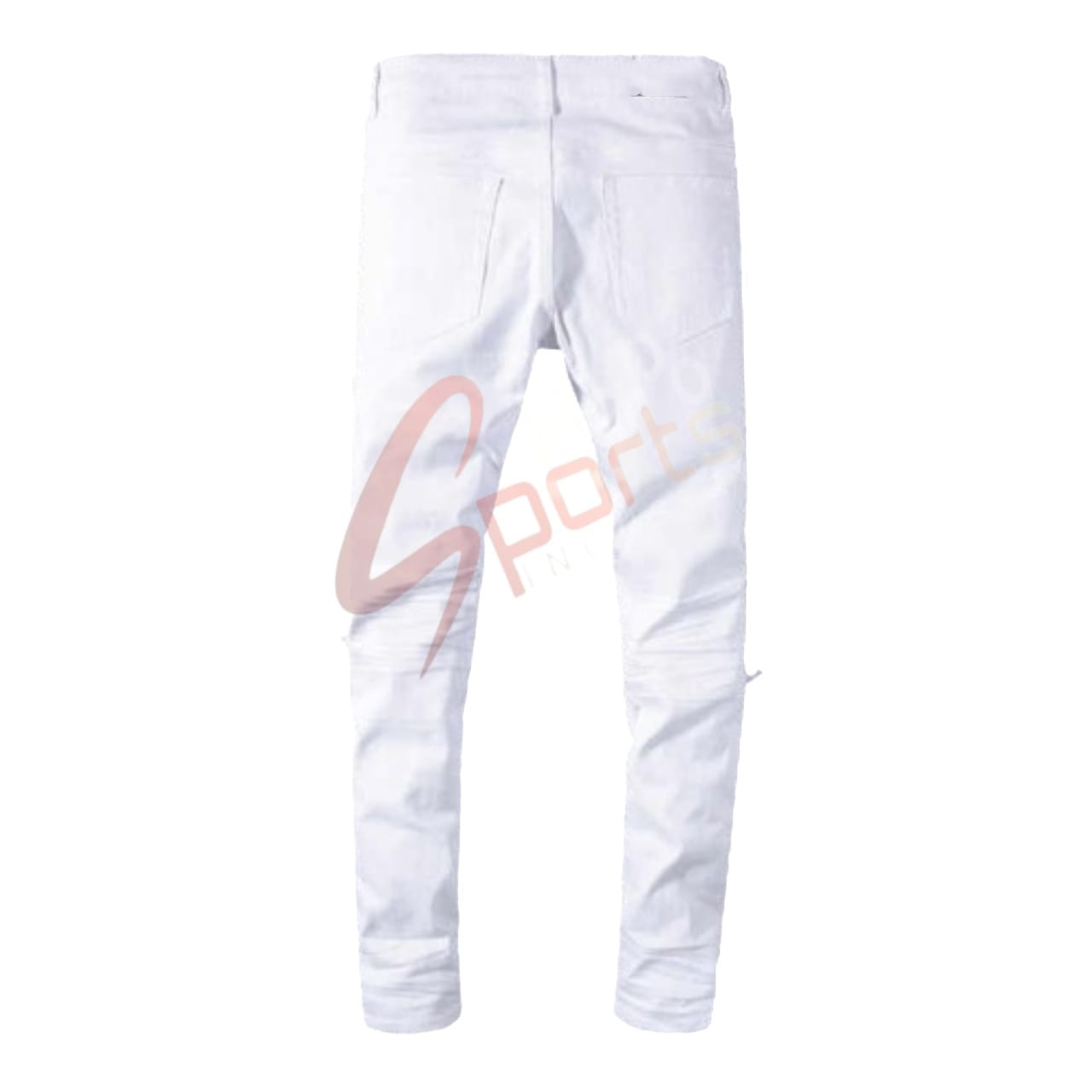 European High Street Male  Jeans Motorcycle Pant White Distressed Ripped Jeans Men Cloth Brand Letter Stretch Jeans