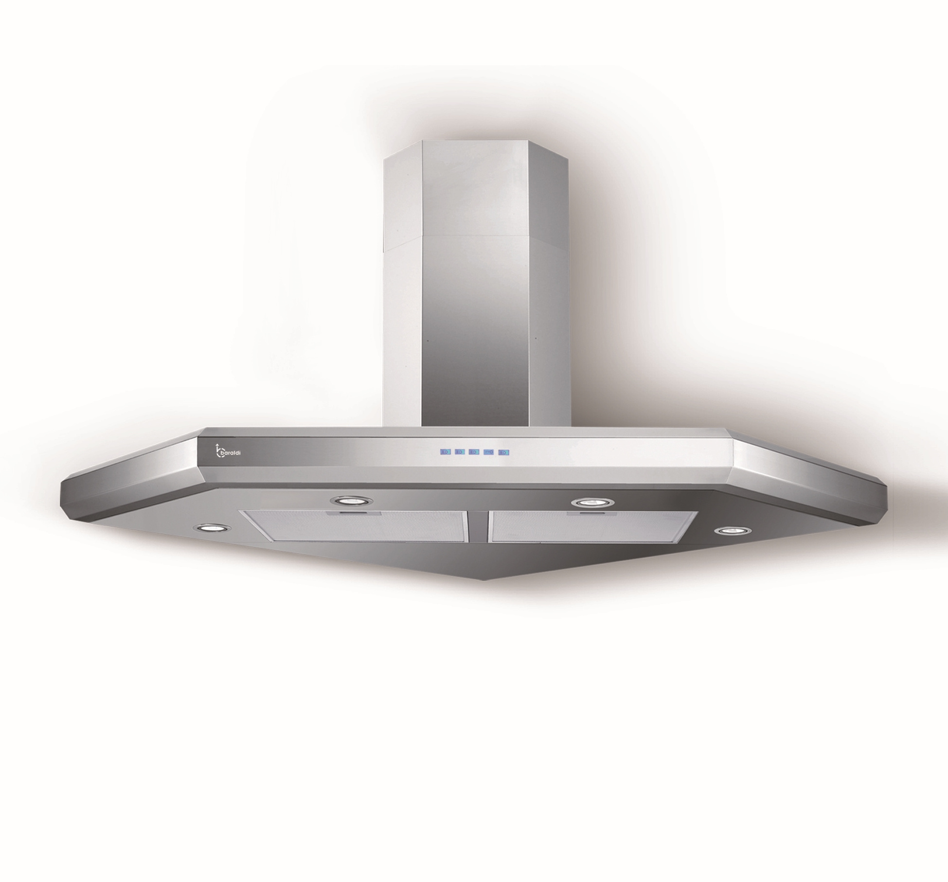 High Quality Made in Italy Design Steel Corner Hood Range Hood 100x100 cm GIOVIA ANGOLO for Kitchen and Cooking