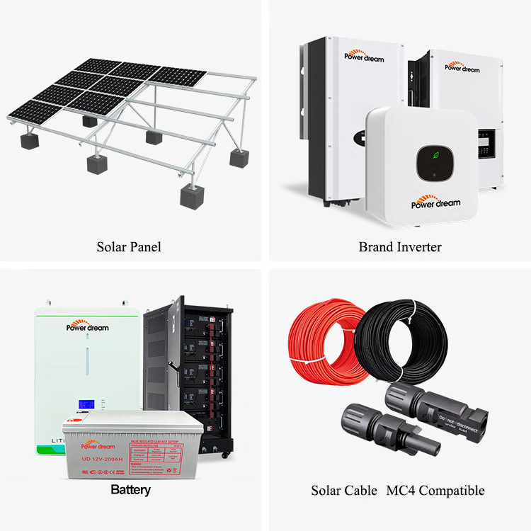 Home Energy Storage Solar Panel Power System 8Kw 10Kw 15Kw 20Kw Solar Energy Residential Hybrid Off Grid Solar Energy System