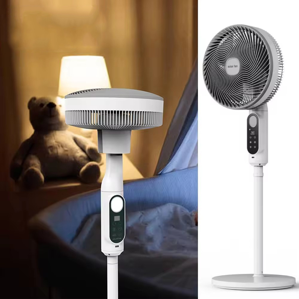 Power Dream Solar Rechargeable Stand Fan Built In Lithium Battery Last For Long Time Working