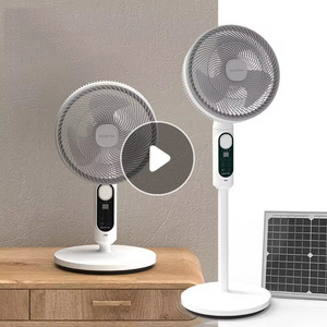 Power Dream In Stock Ventilador Powered Fan 10V Lithinum Battery Solar Fan With Solar Panel