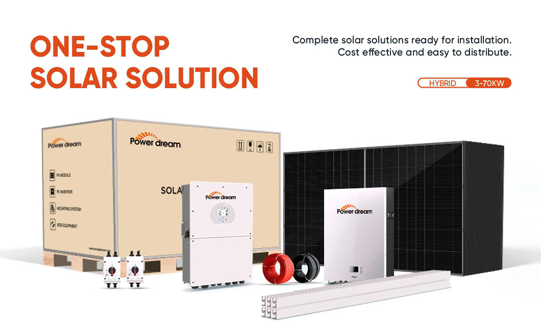 Power Dream Highest 5kw Hybrid System Solar System Kit Panel Solar Photovoltaic System Home Paneles Solares