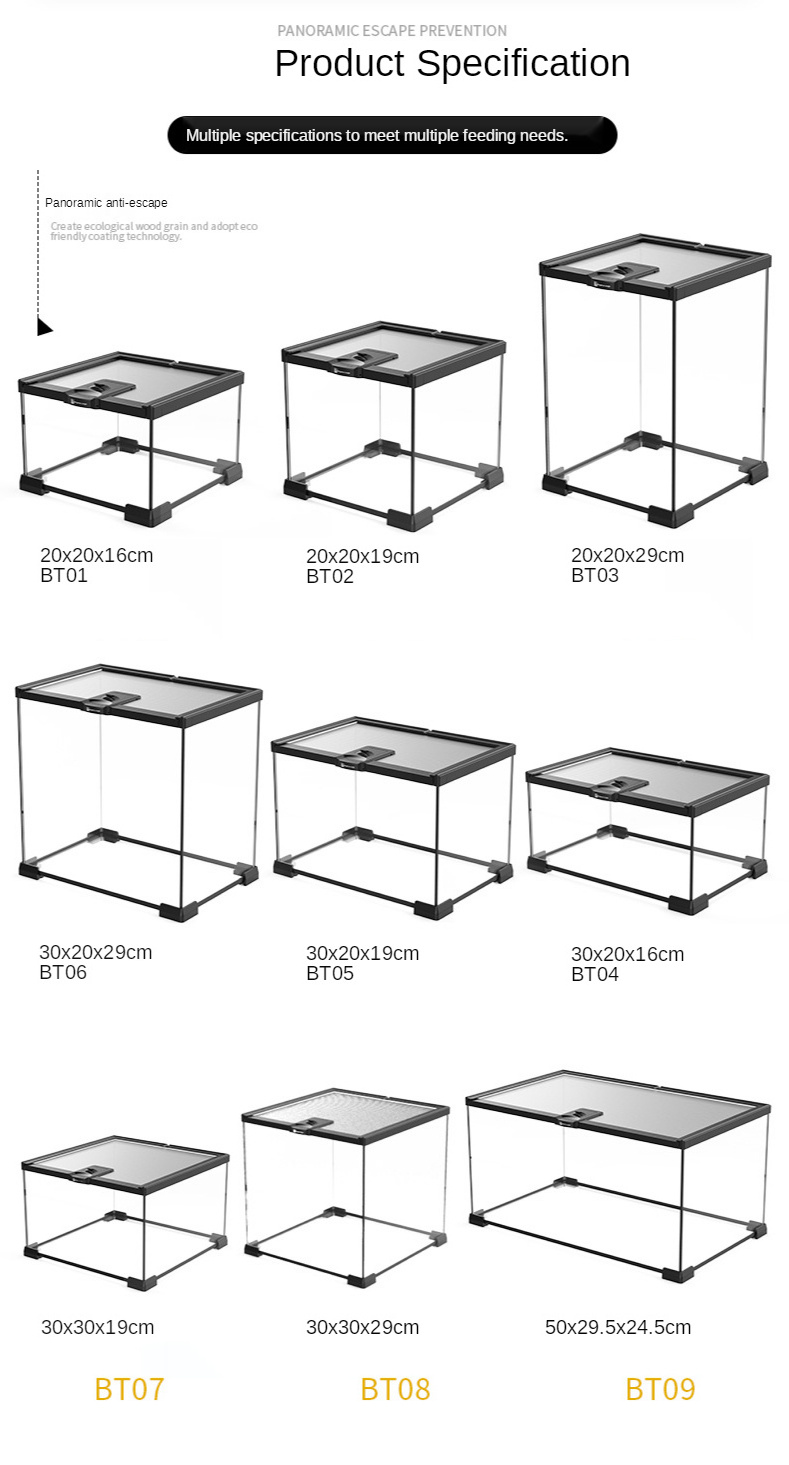 Barbarous BG Growth BT-04 30*20*16cm Reptile Glass Terrarium Cage tank for Snake Gecko Salamander bearded