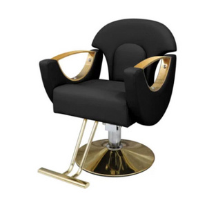 High Quality Salon Furniture Second Hand Salon Equipment Barber Shop Hairdressing Chair for Sale and Gold Wholesale Black Modern