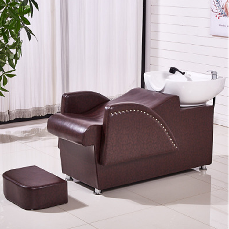 Modern Hair Salon Shampoo Bowl Massage Shampoo Chair Salon Furniture Backwash Units Hair Washing Chair with Basin Traditional