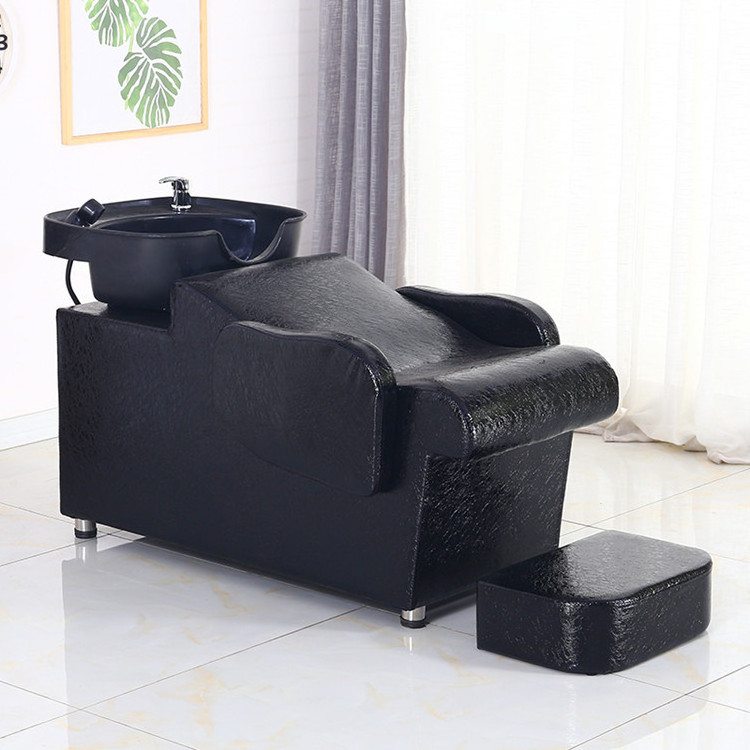 Modern Hair Salon Shampoo Bowl Massage Shampoo Chair Salon Furniture Backwash Units Hair Washing Chair with Basin Traditional