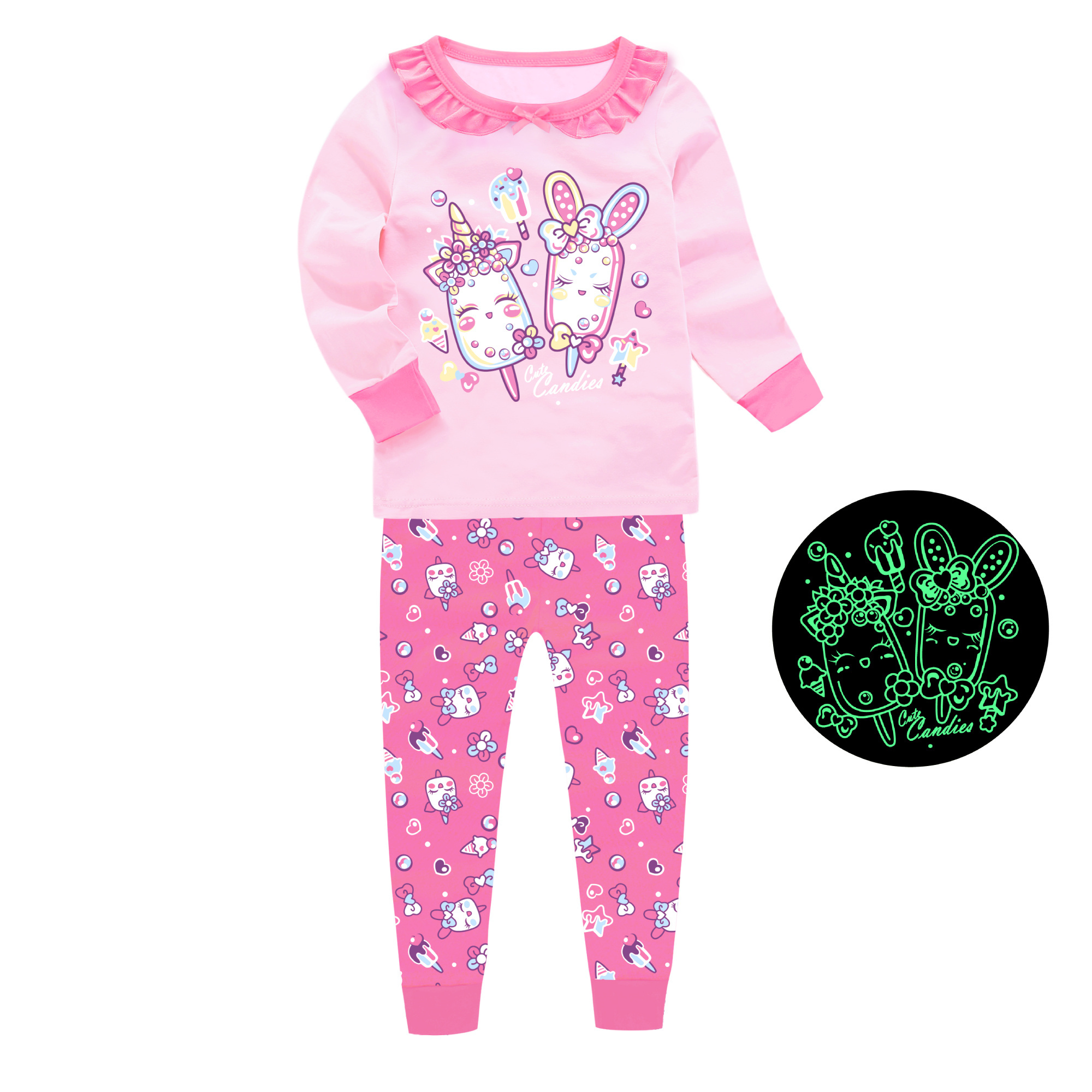 girl pajamas boy pajamas glow in the dark unicorn kids pajamas short long gift