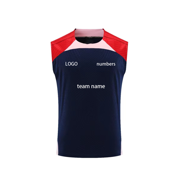 Wholesale Customized Soccer Football Training Jerseys Sublimation Polyester Sleeveless Soccer Uniform