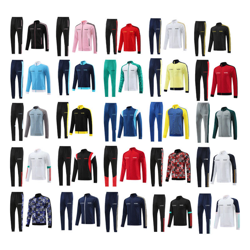 New Design Custom Blank Long Sleeve Polyester Soccer Team Cheap Football Training Tracksuits For Men Soccer Tracksuit Set