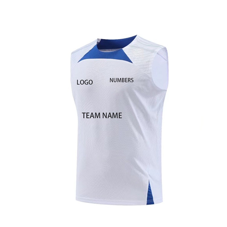 Wholesale Customized Soccer Football Training Jerseys Sublimation Polyester Sleeveless Soccer Uniform