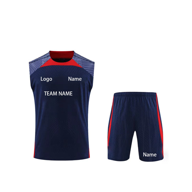 2023 National Team soccer jersey training suit football club men polyester breathable shorts and sleeveless shirt