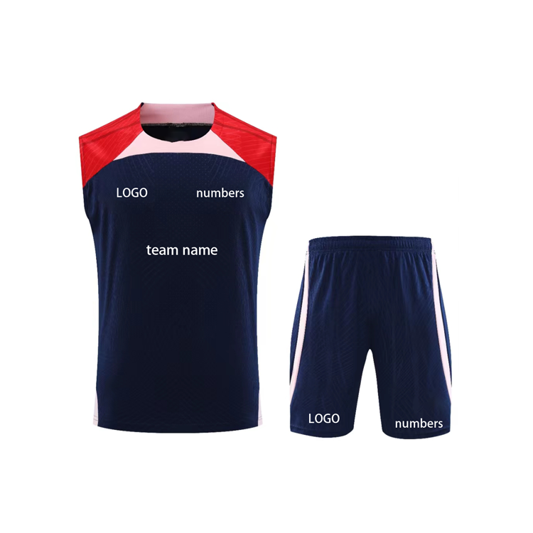 Wholesale Customized Soccer Football Training Jerseys Sublimation Polyester Sleeveless Soccer Uniform