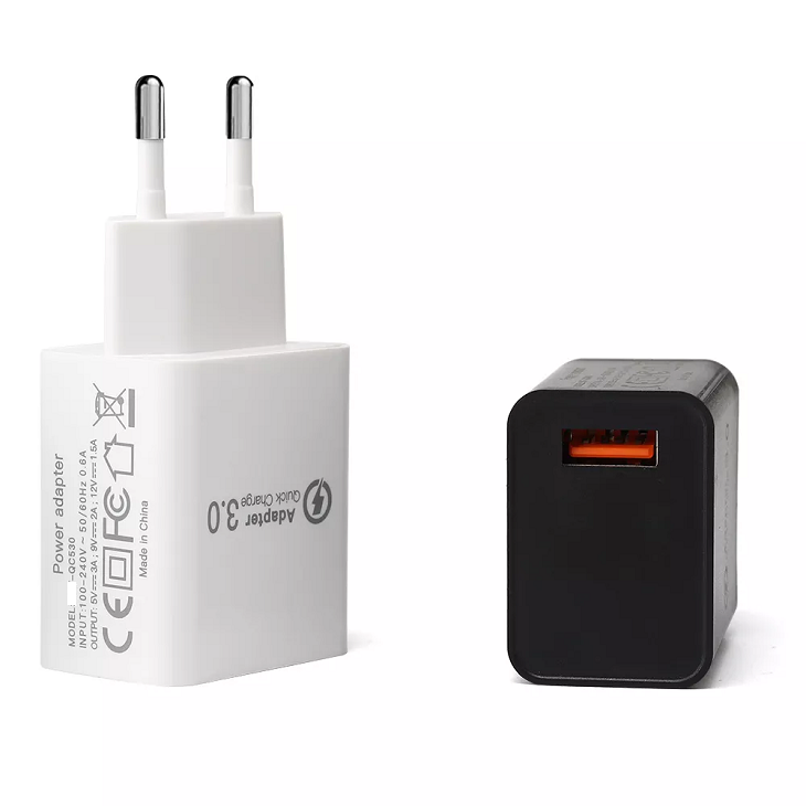 EU  AU plug  QC 18W  USB wall charger adapter for smart phone Tablet  GPS MP3 MP4 digital camera earphone