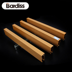 U-Shaped Wood Grain Aluminium Square Pipe Ceilings New Faux Wooden Pattern Aluminum Suspended Ceiling