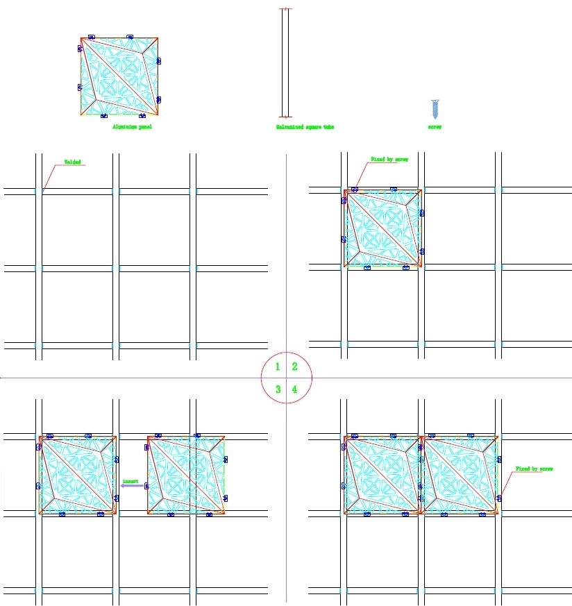 Aluminum Punched 3D Wall Panel for Facade