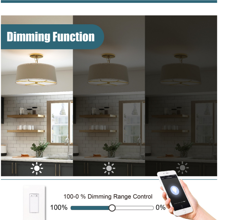 Barep UL Listed American US  Canada 120v smart wifi dimmer switch for led lights