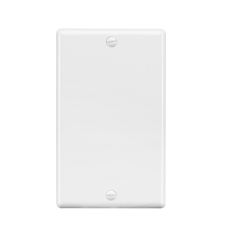 American blank wall plate 1-Gang No Device Blank Wallplate Standard Size Box Mount White