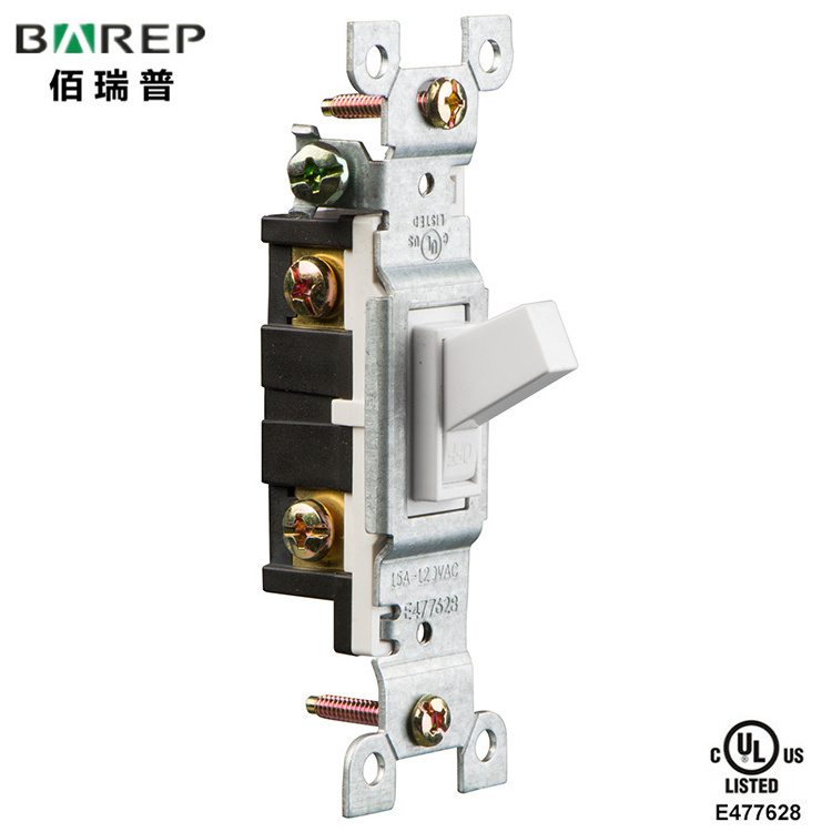 Barep UL listed American US 120V 15A Single Pole Wall Light Electrical Toggle Gang Switches