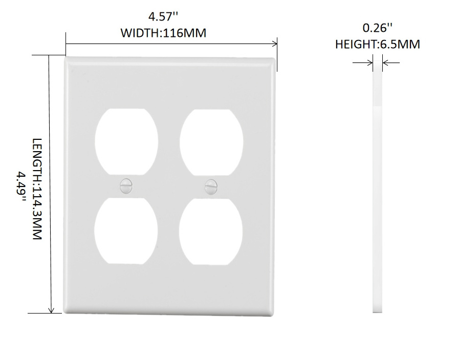 NEMA standard led light switch plate  2 gang electrical outlet wall plate cover