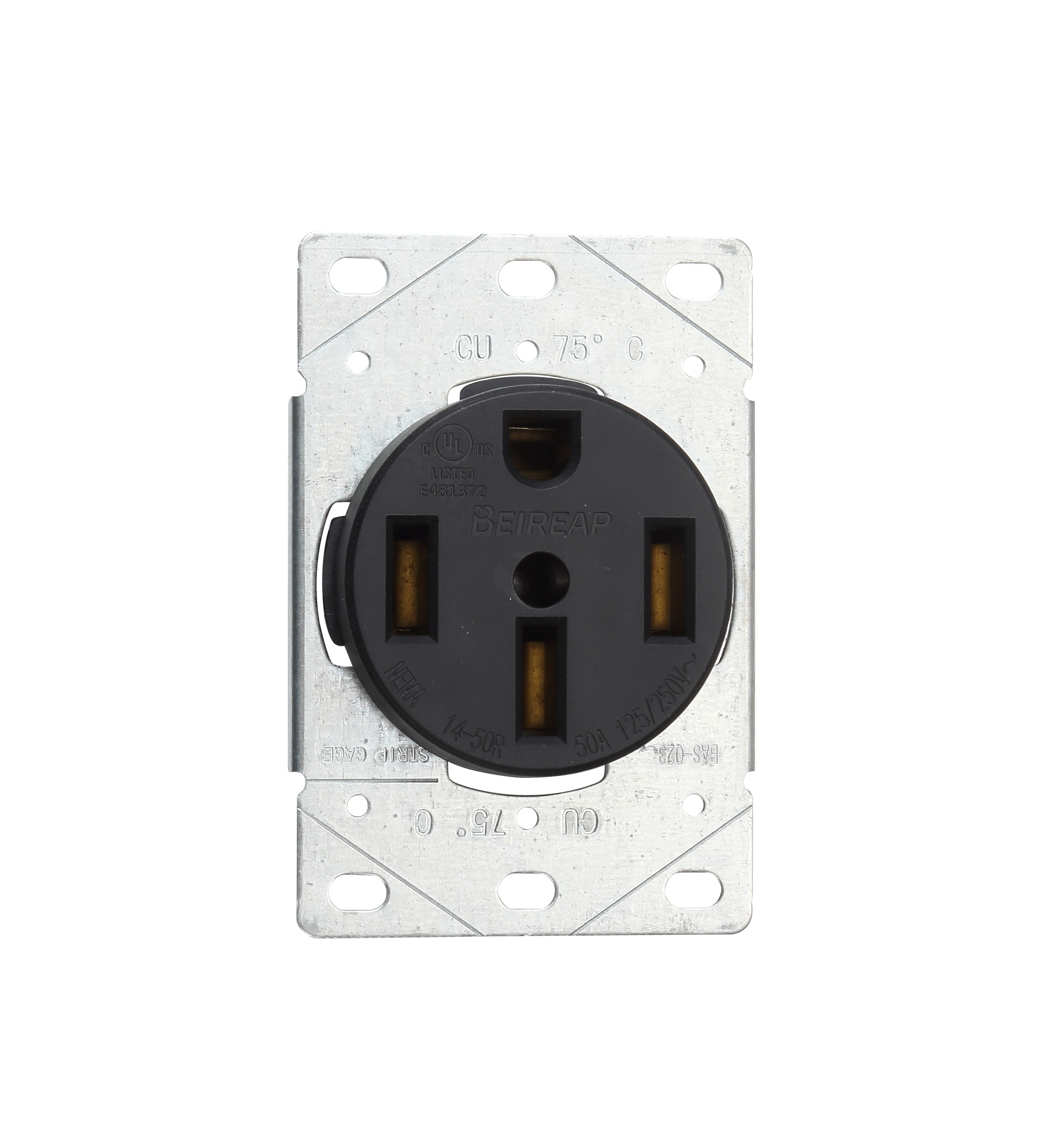 UL Listed Industrial Socket 50A 125V/250V Flush Mount Power Outlet