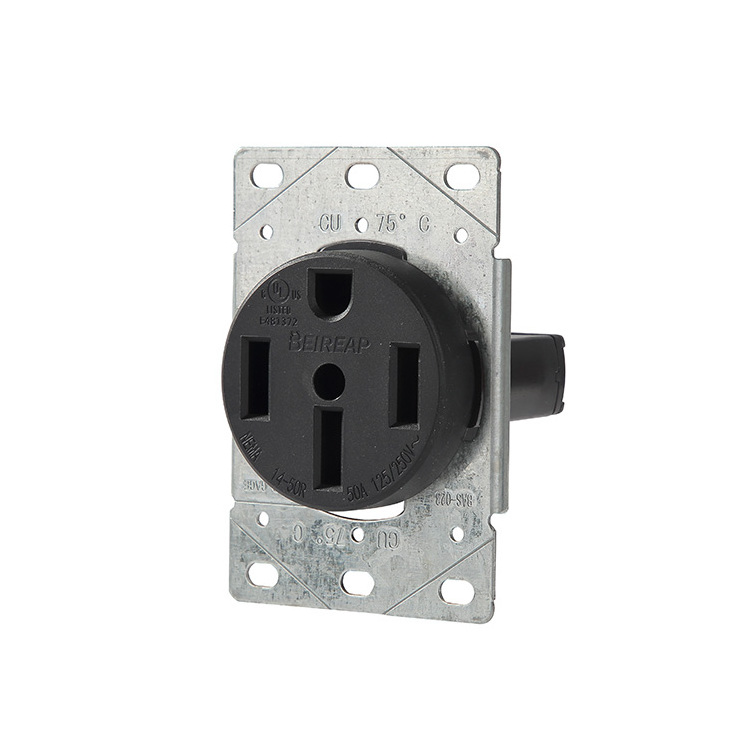 UL Listed Industrial Socket 50A 125V/250V Flush Mount Power Outlet