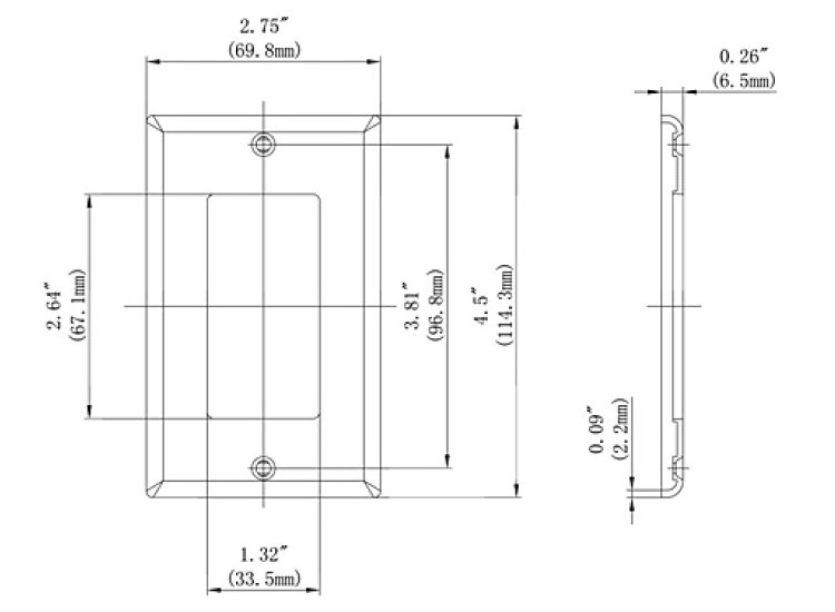 Decorator Light Switch or Receptacle Outlet Wall Plate Size 1-Gang Unbreakable Thermoplastic outlet plate cover