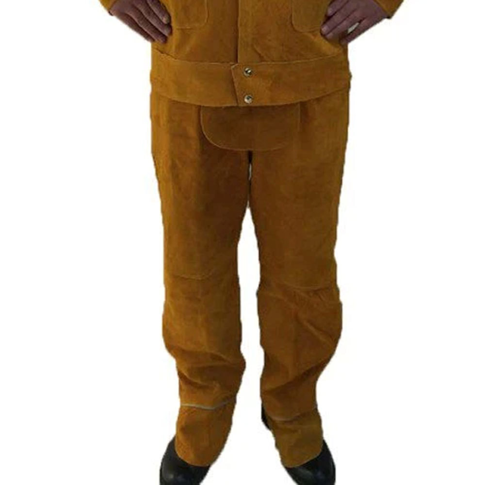 Clothing Working Welding Suits Leather Welding Brown Jacket Coat Trousers Clothing Suit For Welding work Suits