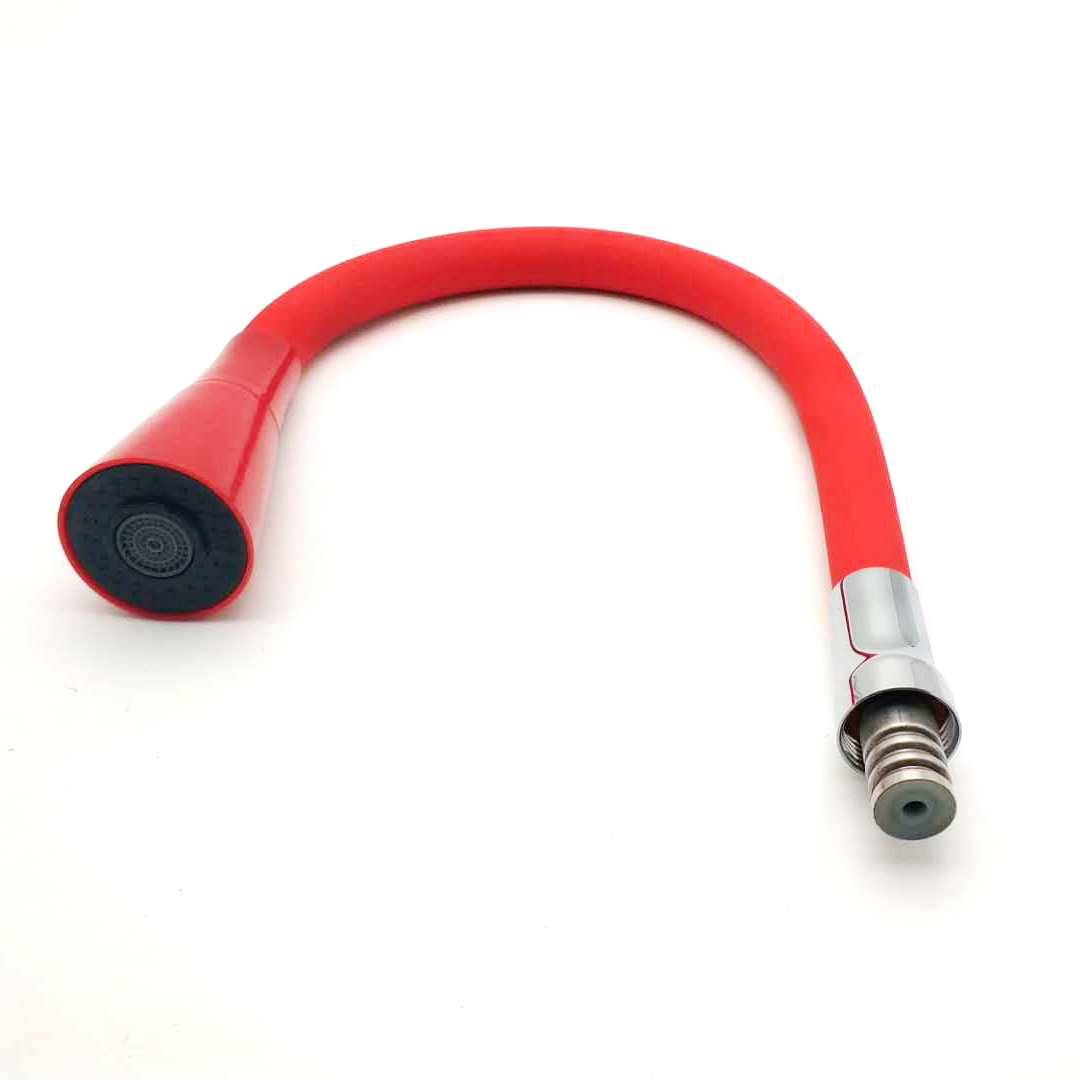 New Design Red flexible kitchen and bathroom silicone tap  kitchen faucet hose factory